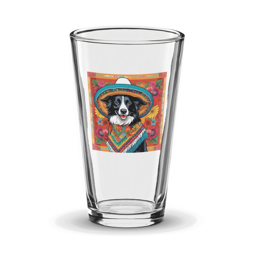 PugMug Custom Border Collie Glass Tumbler