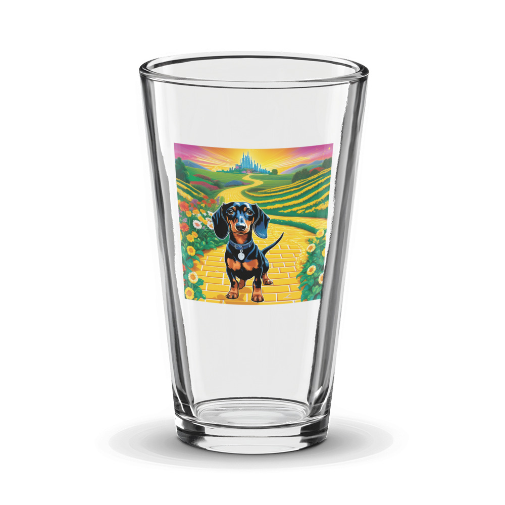PugMug Custom Black Dachshund Glass Tumbler