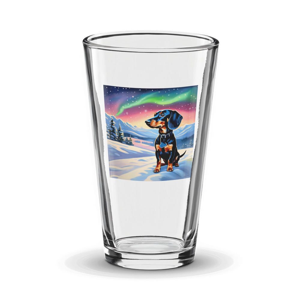 PugMug Custom Black Dachshund Glass Tumbler