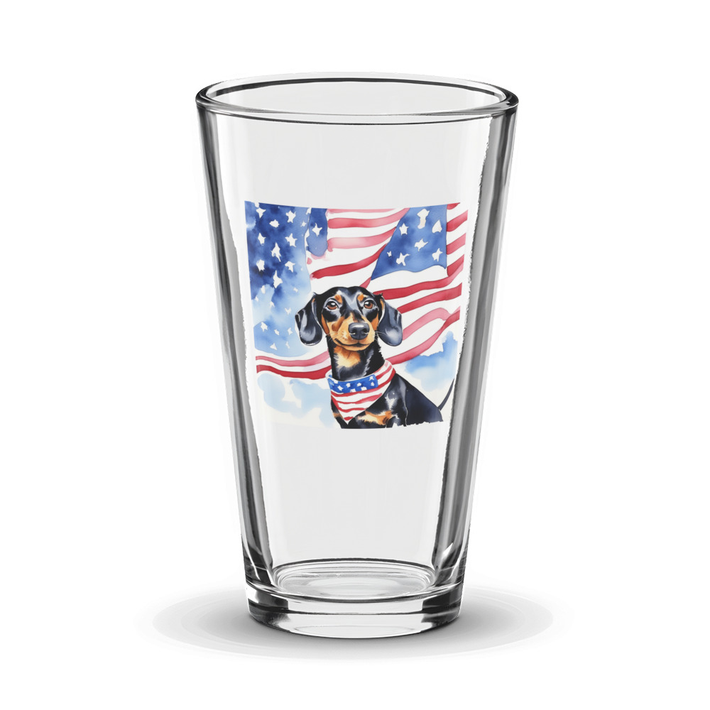 PugMug Custom Black Dachshund Glass Tumbler