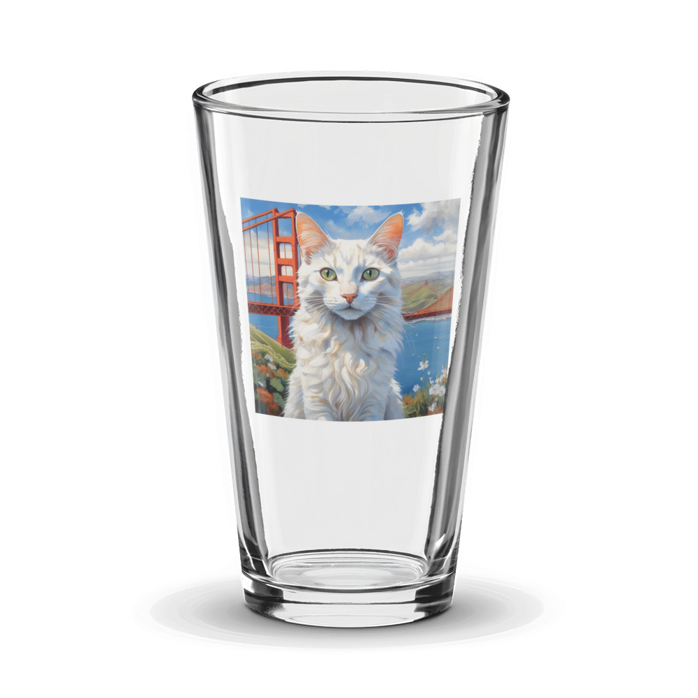 PugMug Custom White Companion Cat Glass Tumbler