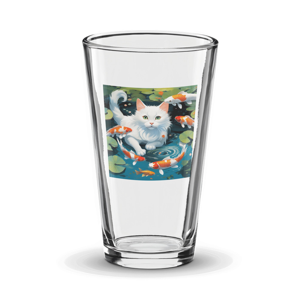 PugMug Custom White Companion Cat Glass Tumbler