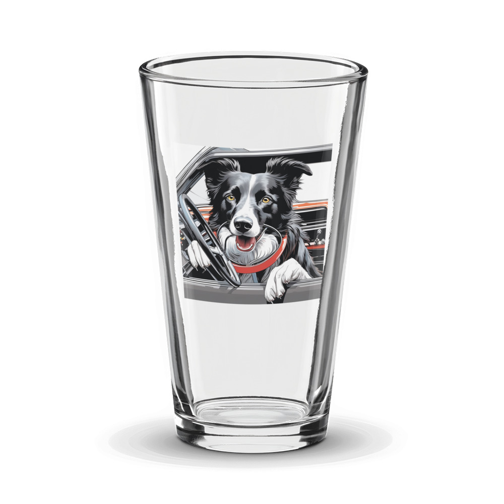 PugMug Custom Border Collie Glass Tumbler