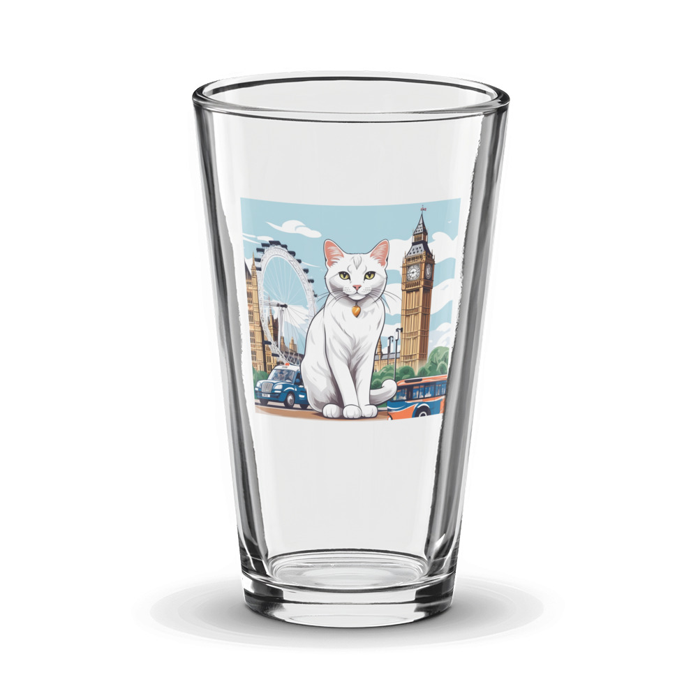PugMug Custom White Companion Cat Glass Tumbler