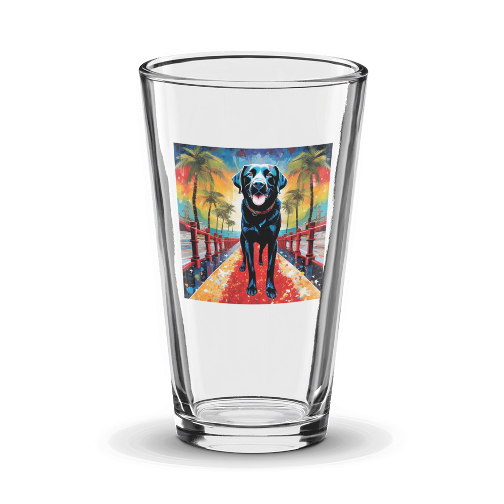 PugMug Custom Black Labrador Retriever Glass Tumbler