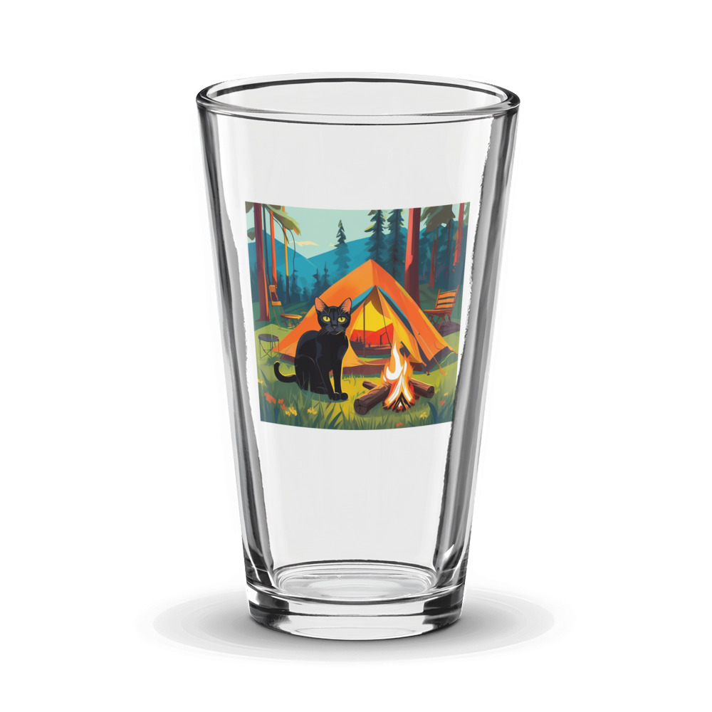 PugMug Custom Black Abyssinian Cat Glass Tumbler