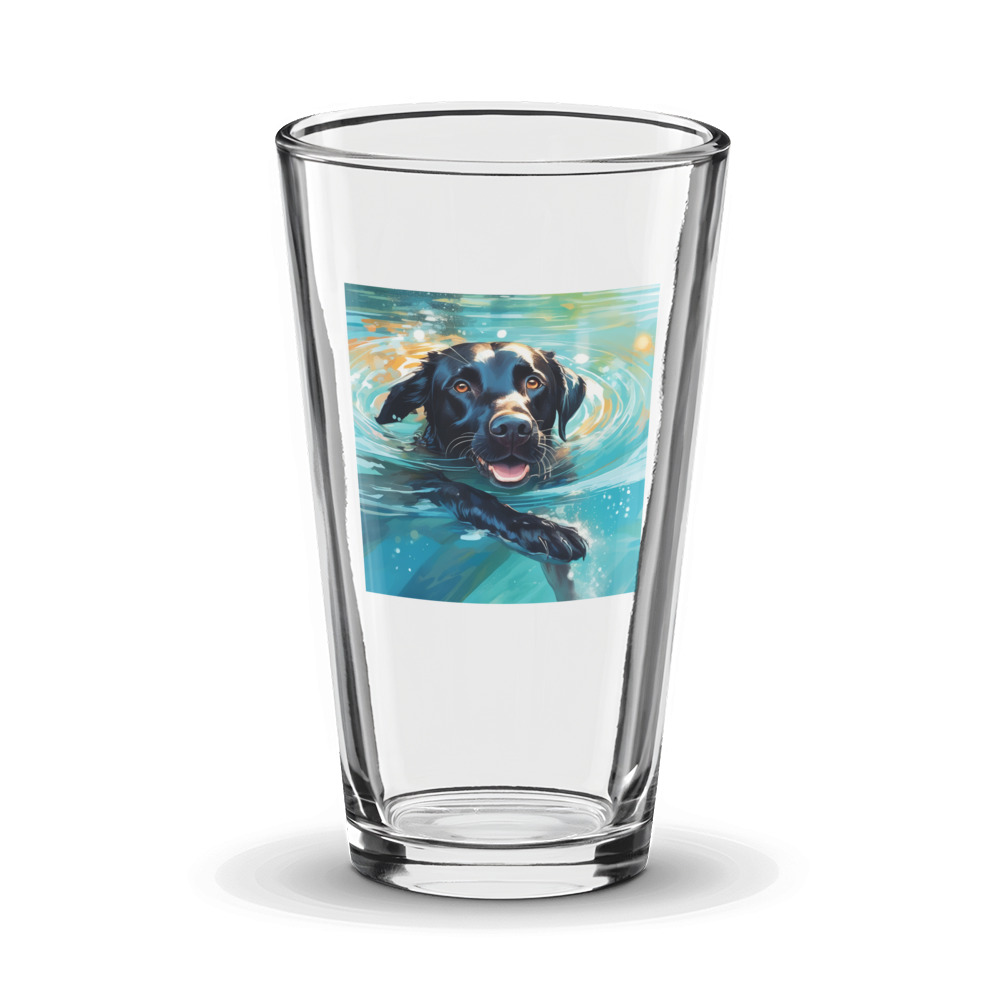 PugMug Custom Black Labrador Retriever Glass Tumbler