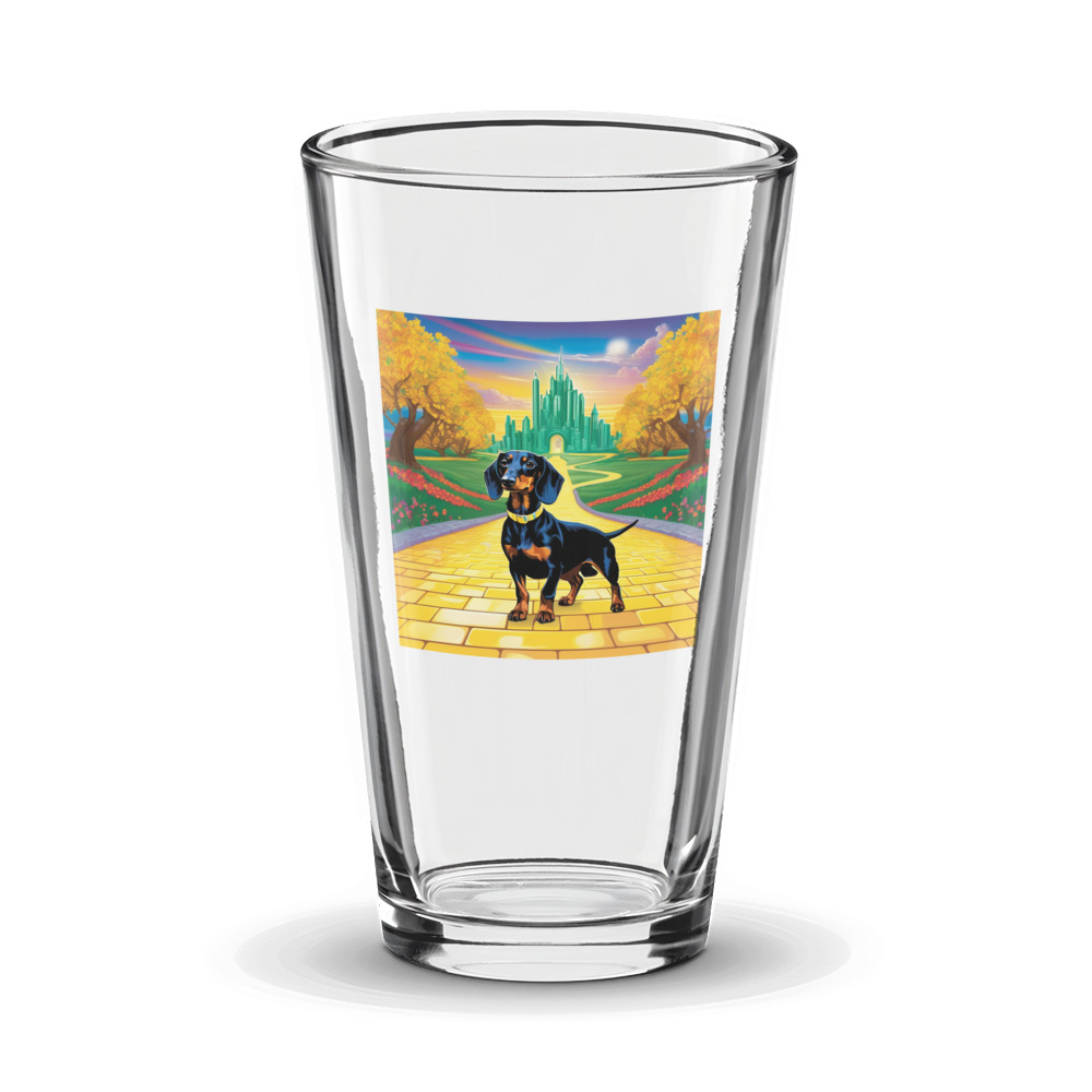 PugMug Custom Black Dachshund Glass Tumbler