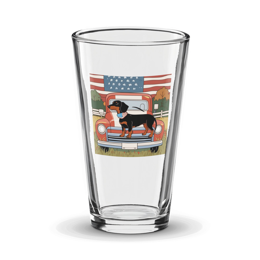 PugMug Custom Black Dachshund Glass Tumbler