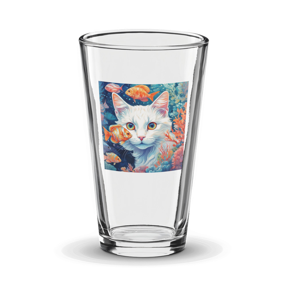 PugMug Custom White Companion Cat Glass Tumbler