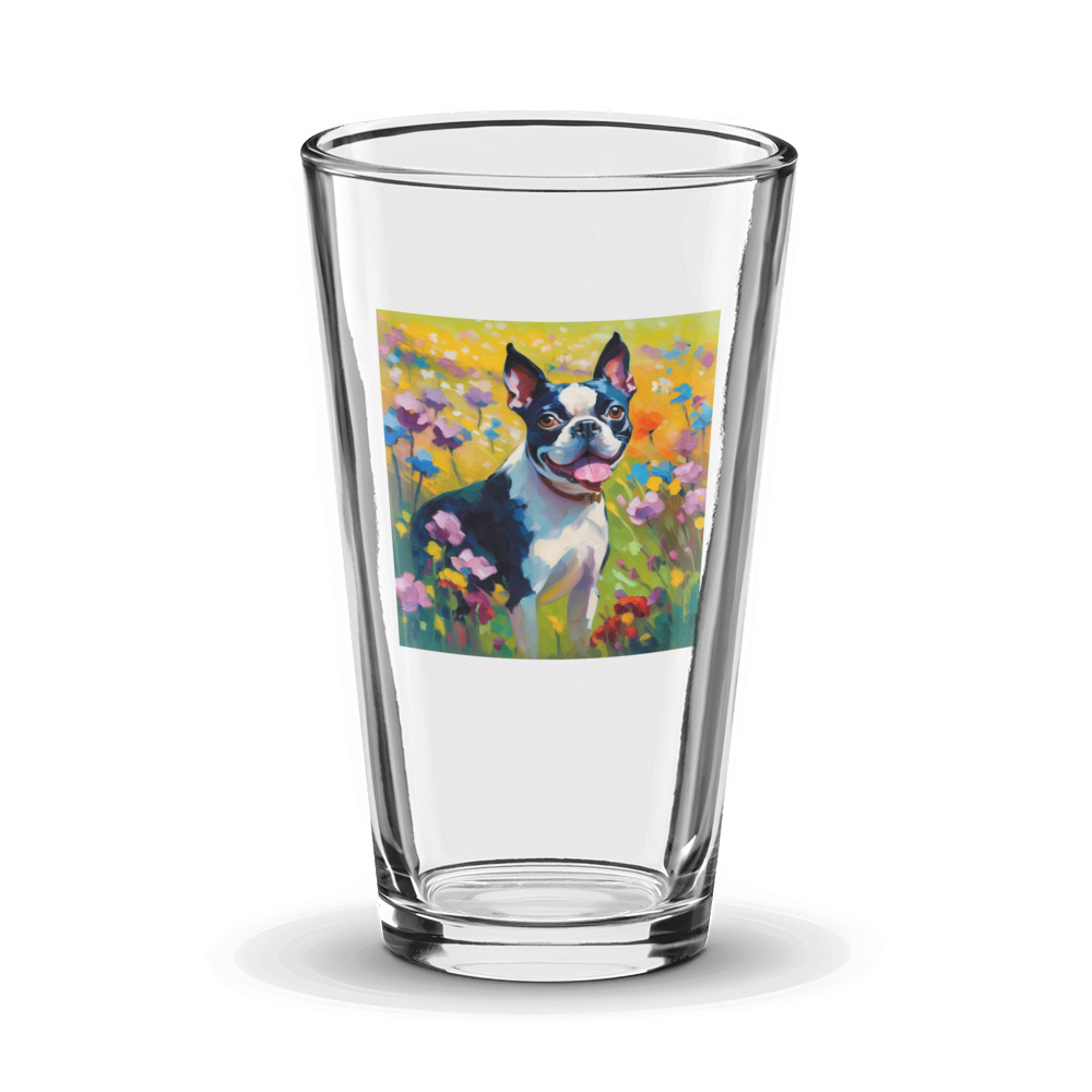 PugMug Custom Boston Terrier Glass Tumbler