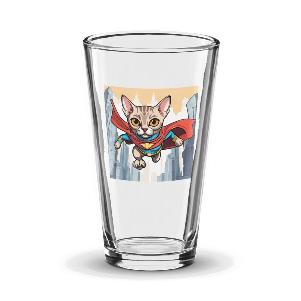 PugMug Custom Tabby Devon Rex Cat Glass Tumbler