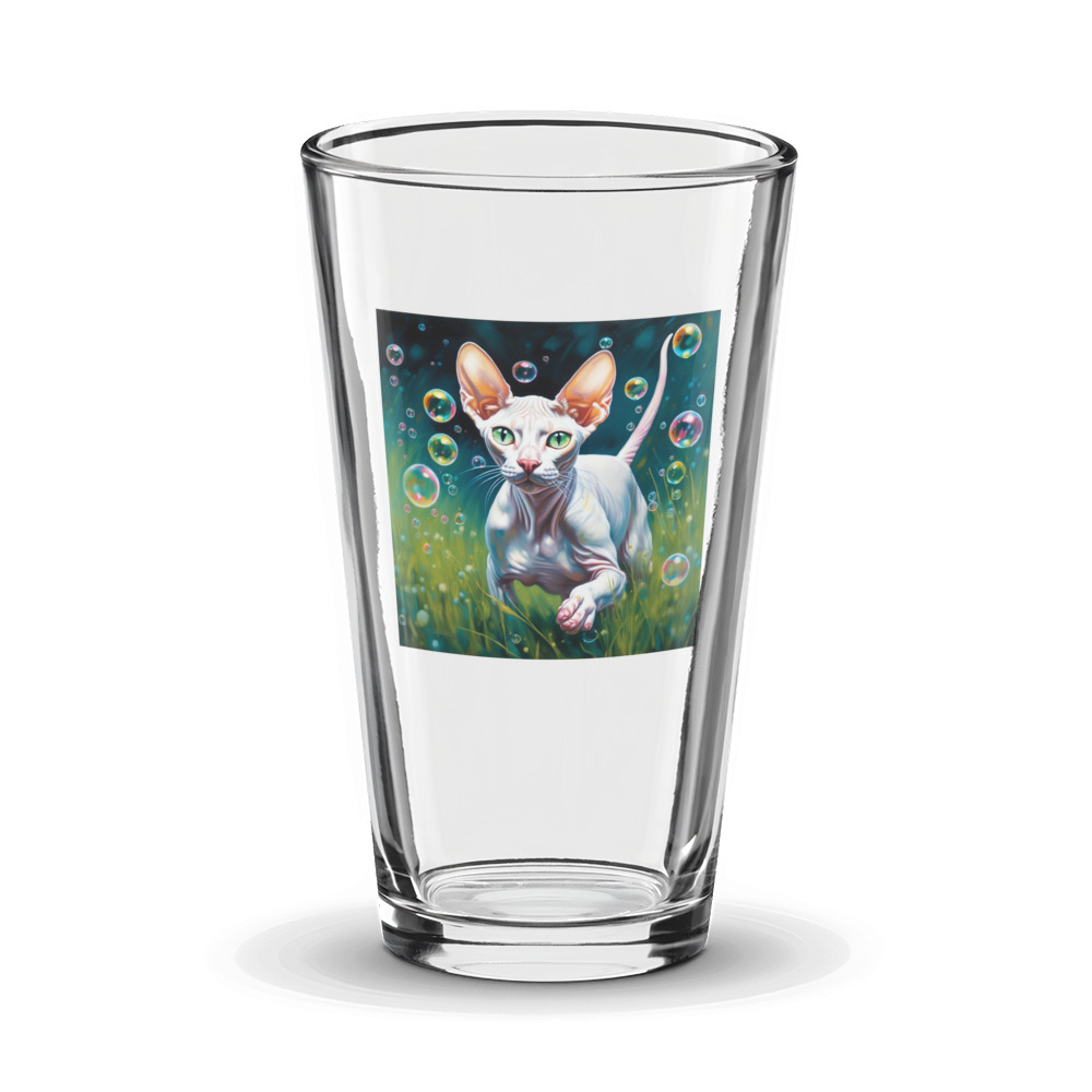 PugMug Custom White Sphynx Cat Glass Tumbler