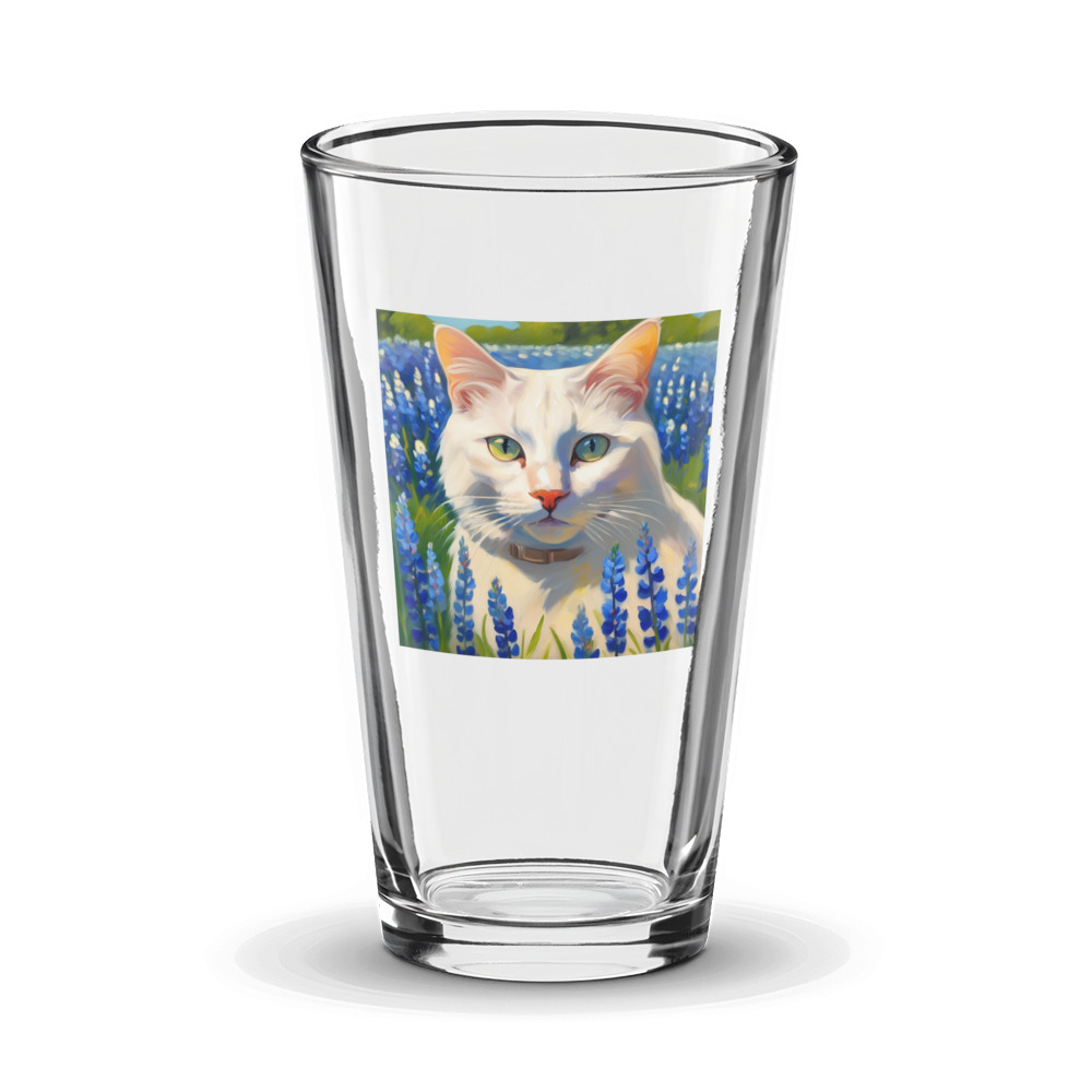 PugMug Custom White Companion Cat Glass Tumbler