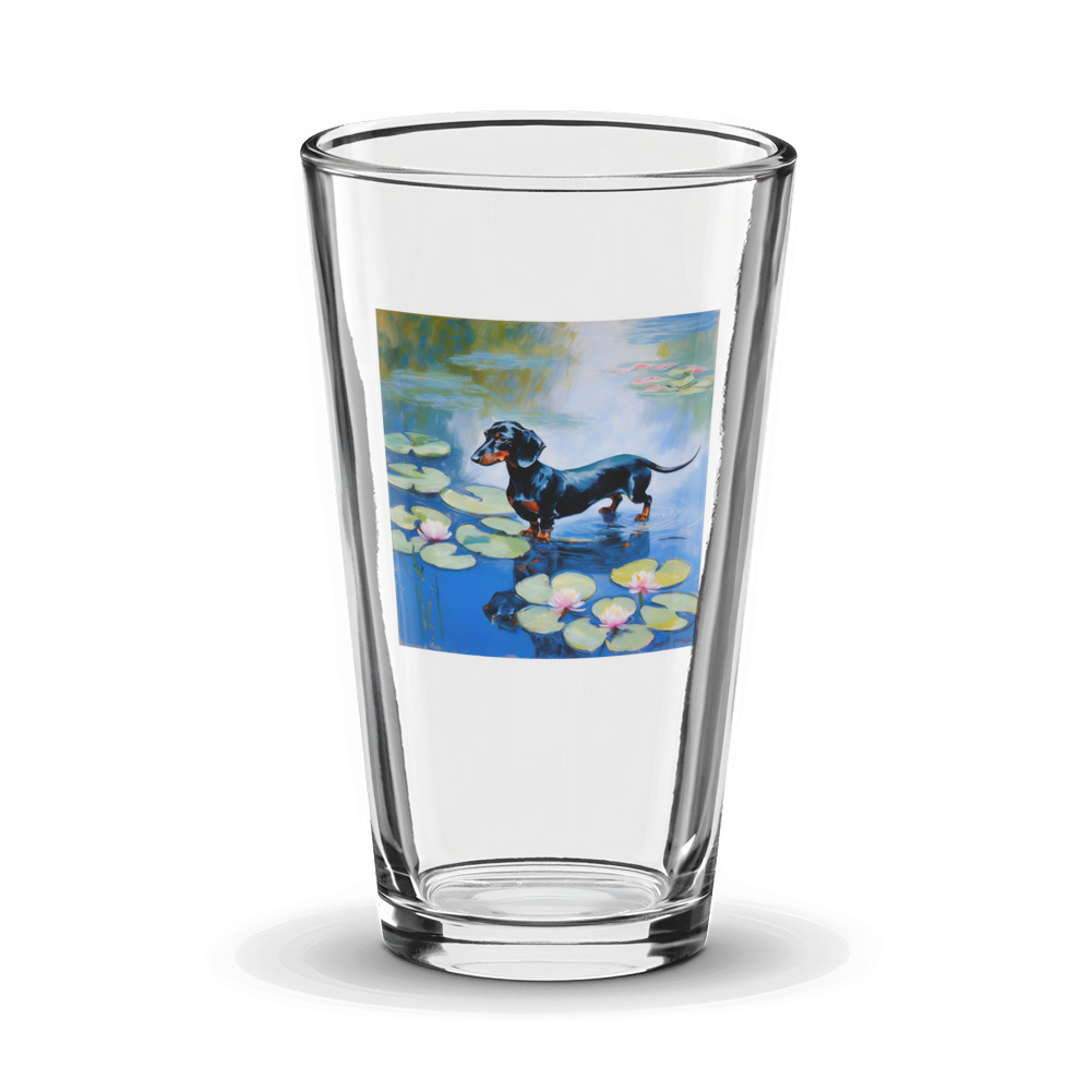 PugMug Custom Black Dachshund Glass Tumbler