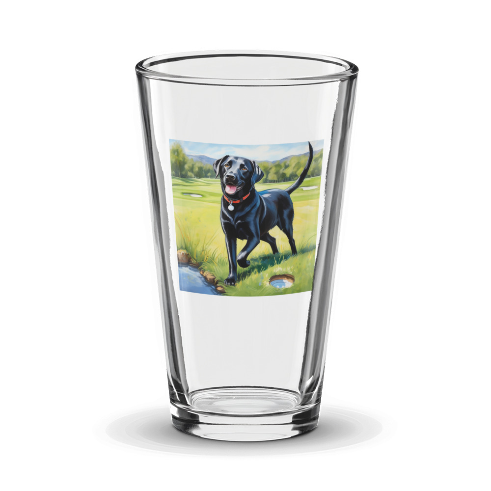 PugMug Custom Black Labrador Retriever Glass Tumbler