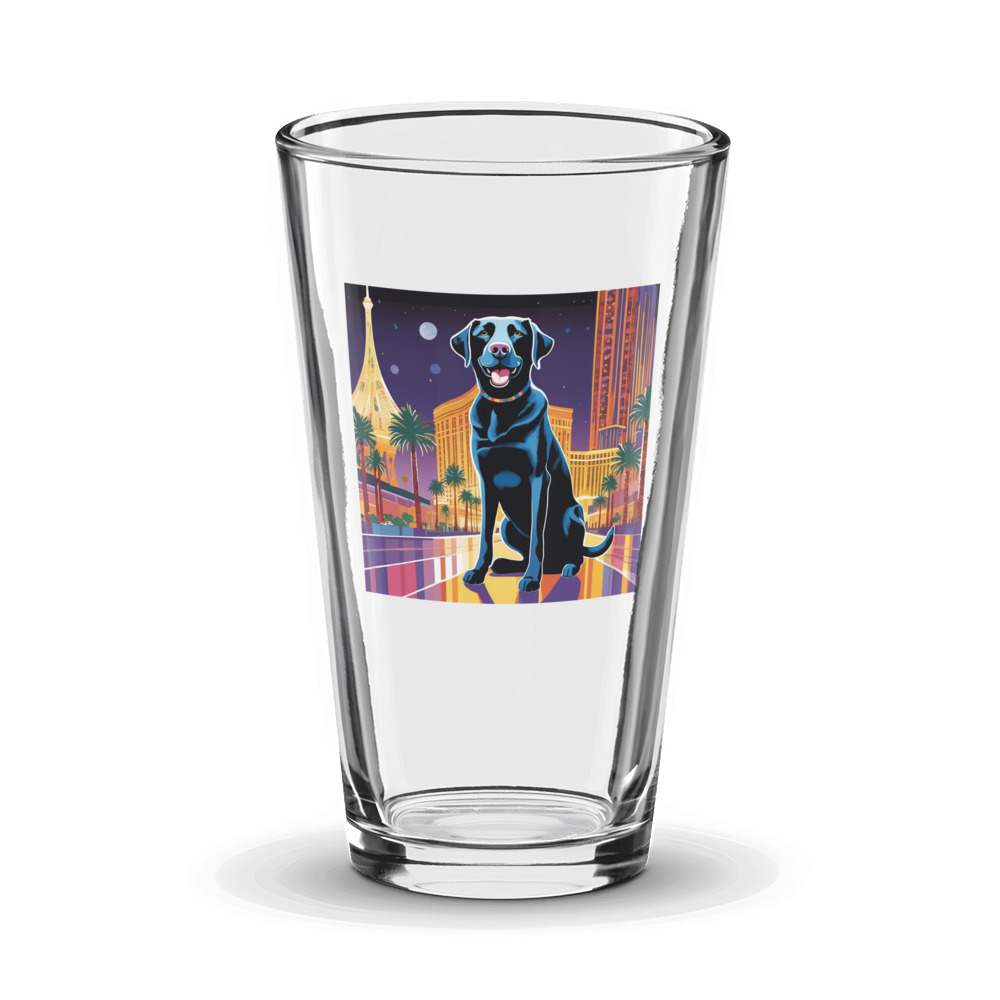 PugMug Custom Black Labrador Retriever Glass Tumbler