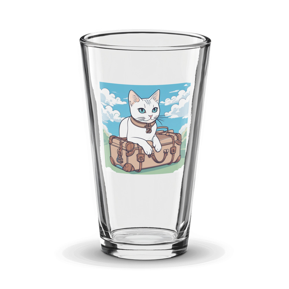 PugMug Custom White Companion Cat Glass Tumbler
