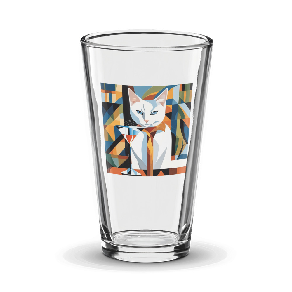 PugMug Custom White Companion Cat Glass Tumbler
