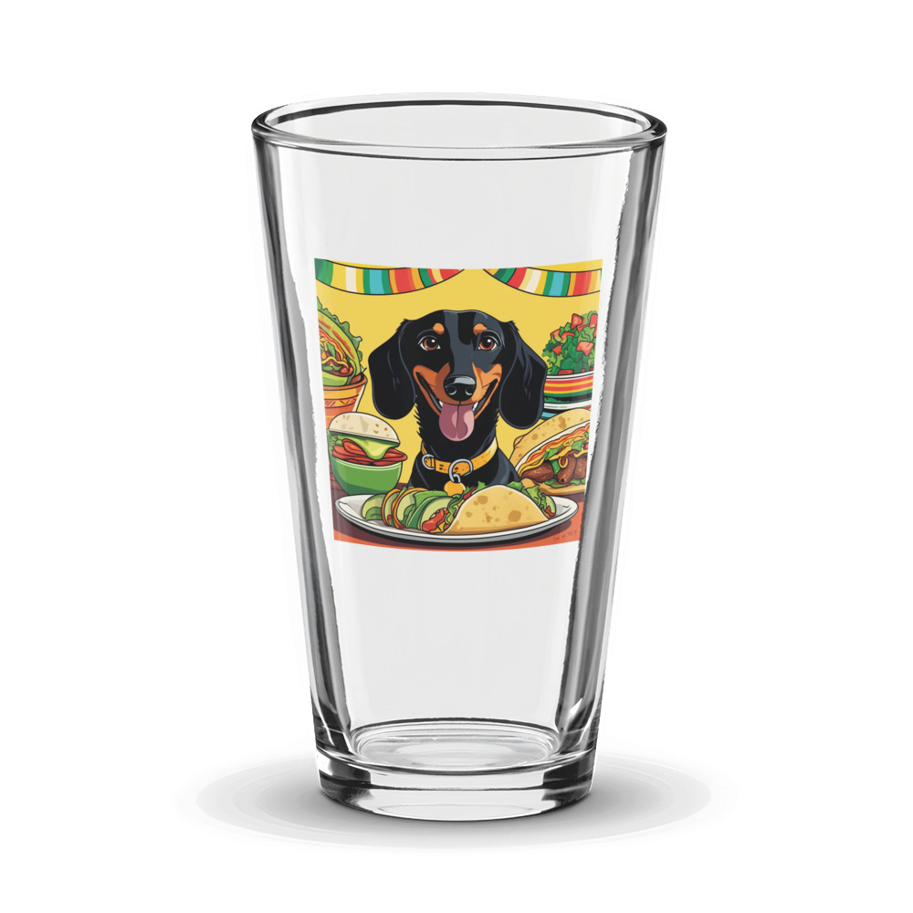 PugMug Custom Black Dachshund Glass Tumbler