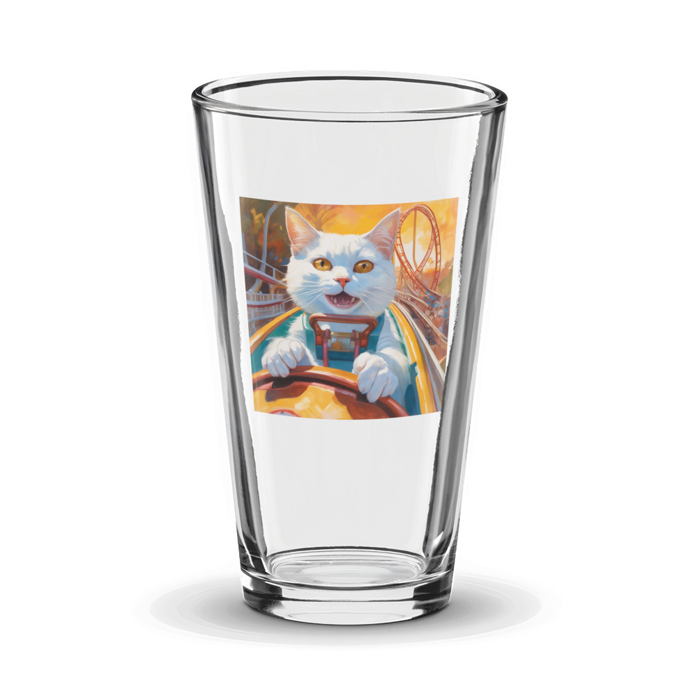 PugMug Custom White Companion Cat Glass Tumbler