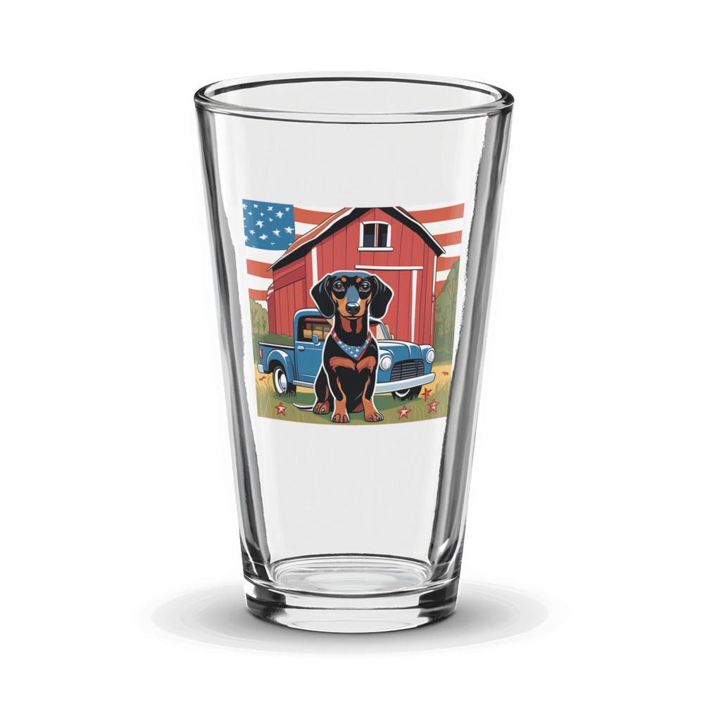PugMug Custom Black Dachshund Glass Tumbler