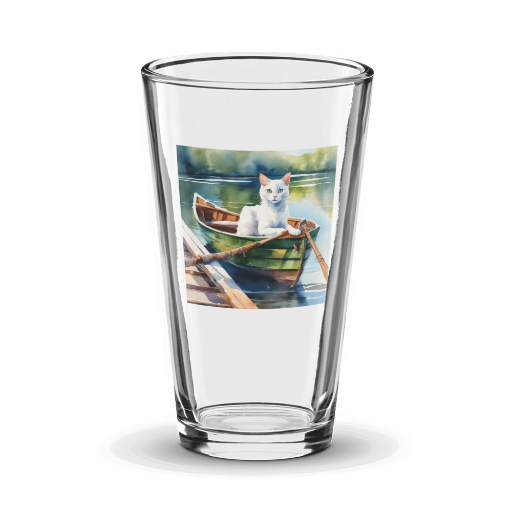 PugMug Custom White Companion Cat Glass Tumbler