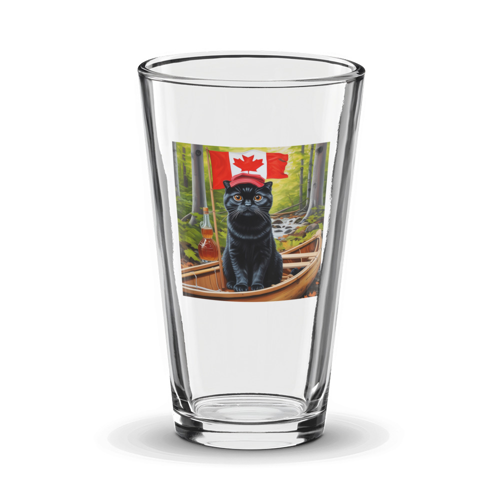 PugMug Custom Black Scottish Fold Cat Glass Tumbler