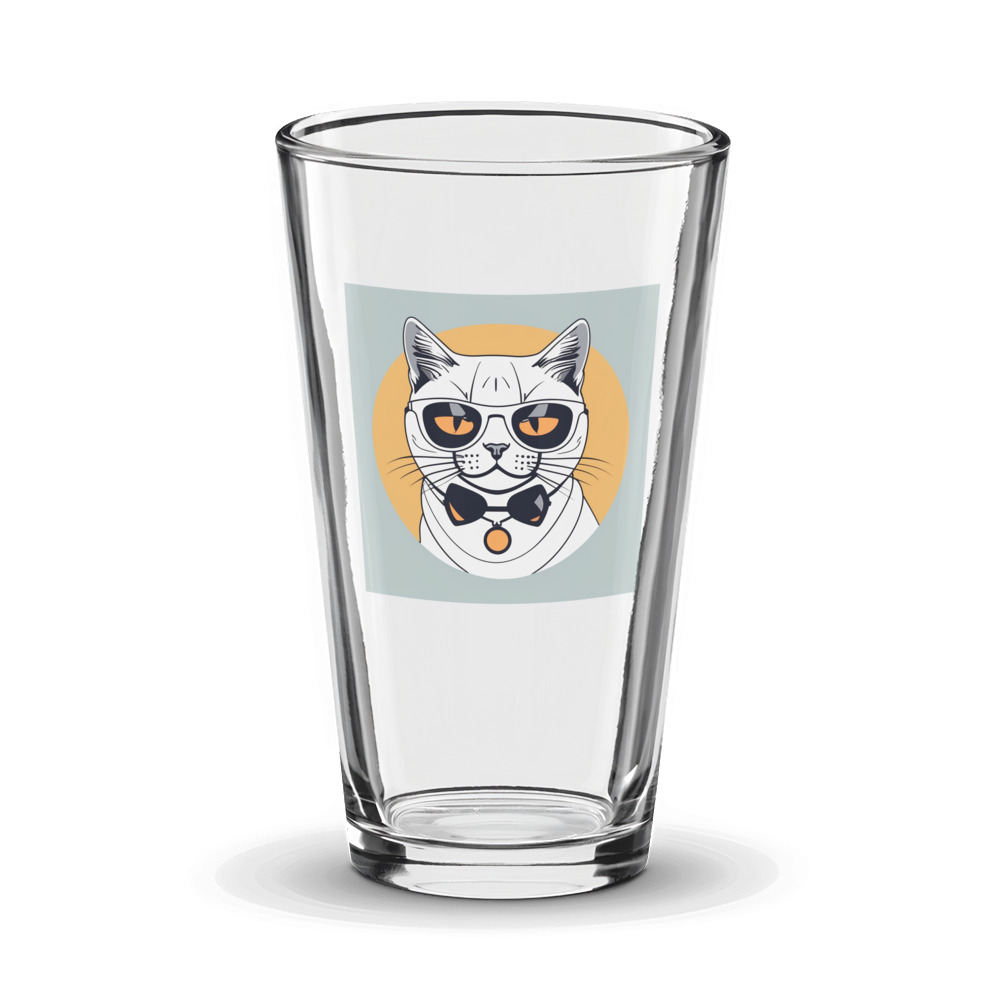 PugMug Custom White British Shorthair Cat Glass Tumbler
