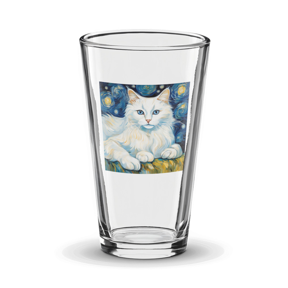 PugMug Custom White Ragdoll Cat Glass Tumbler