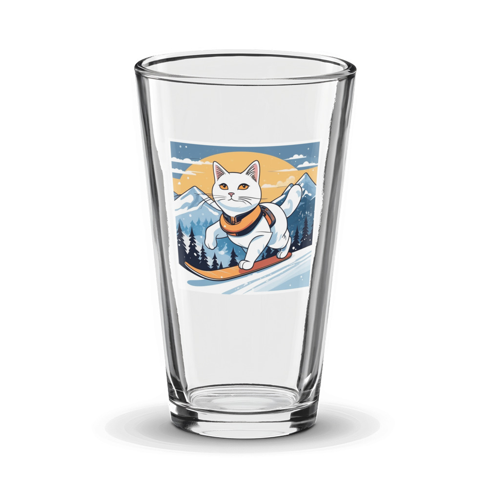 PugMug Custom White Companion Cat Glass Tumbler