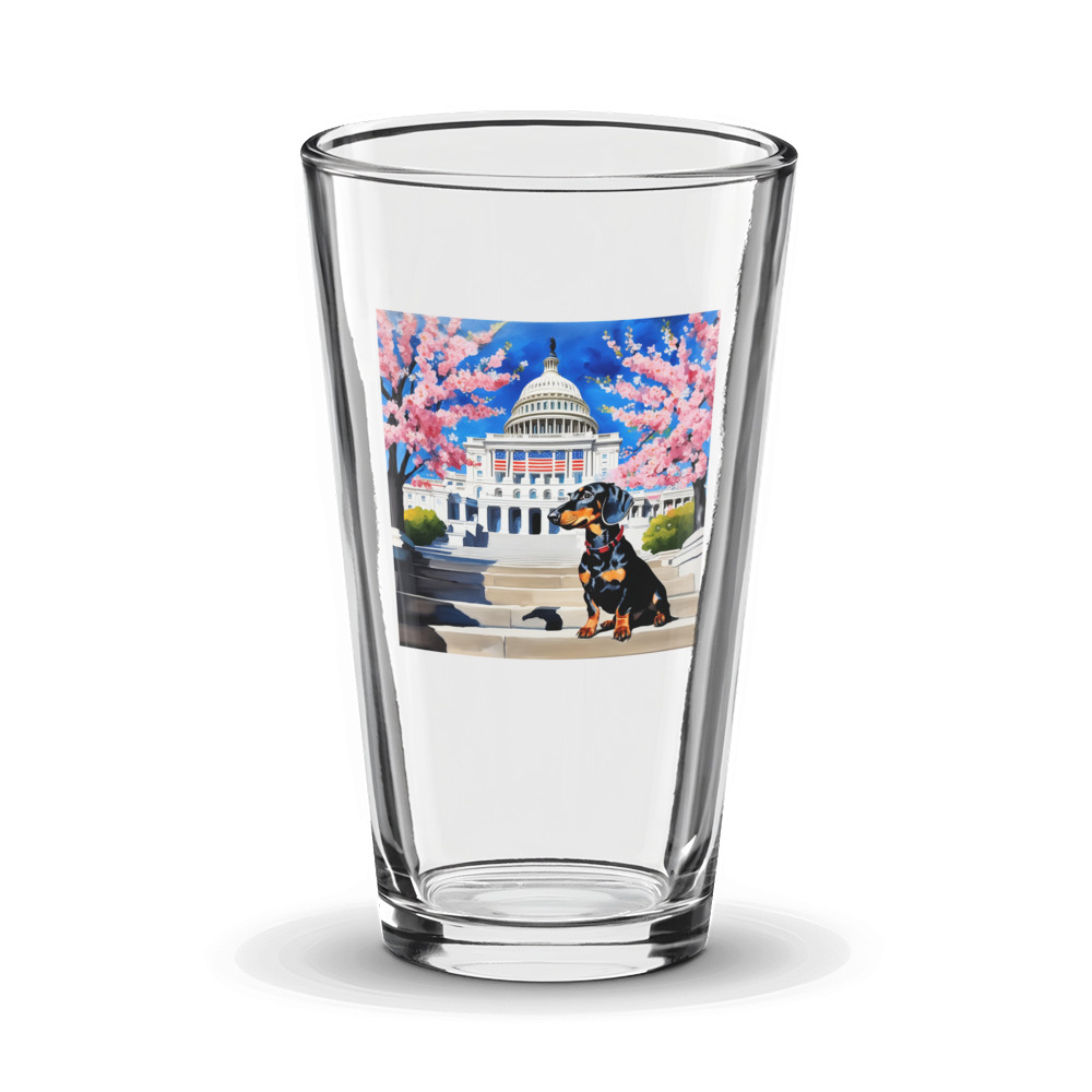PugMug Custom Black Dachshund Glass Tumbler