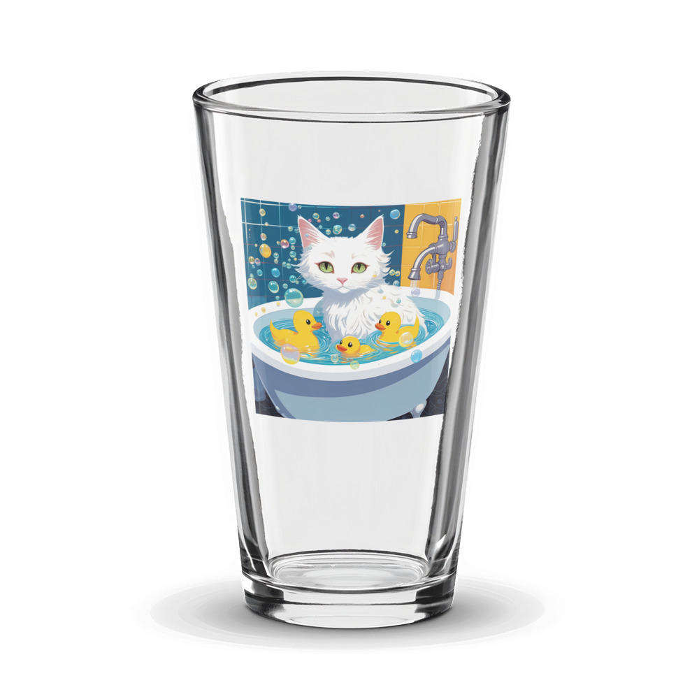 PugMug Custom White Companion Cat Glass Tumbler