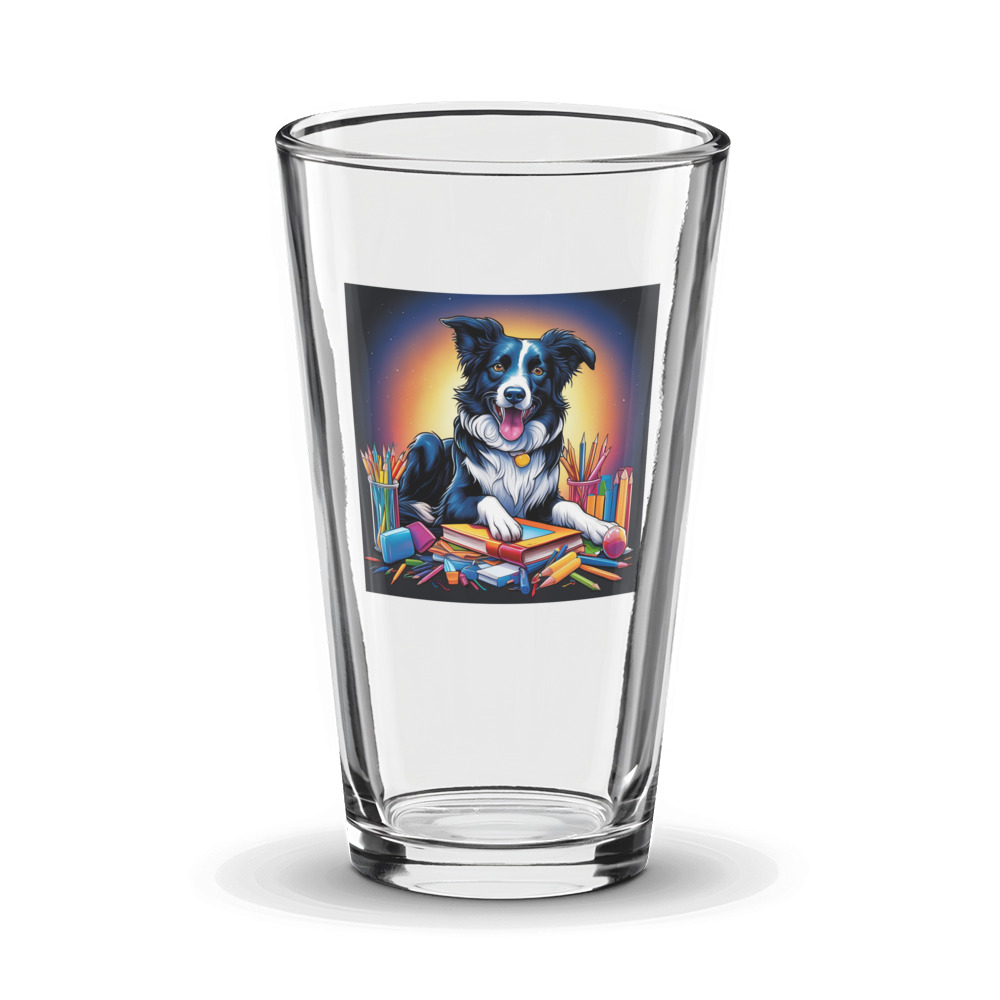 PugMug Custom Border Collie Glass Tumbler
