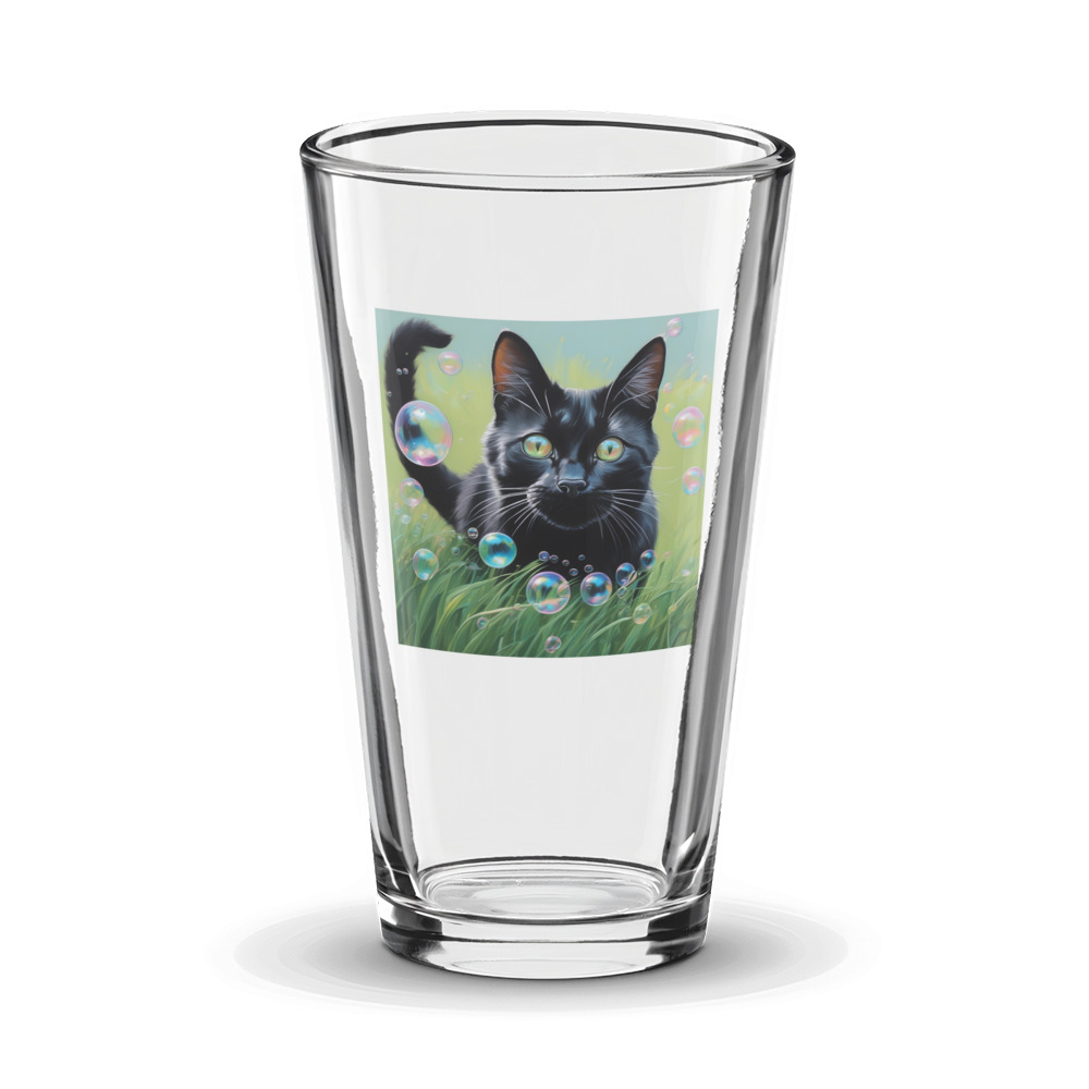 PugMug Custom Black Companion Cat Glass Tumbler