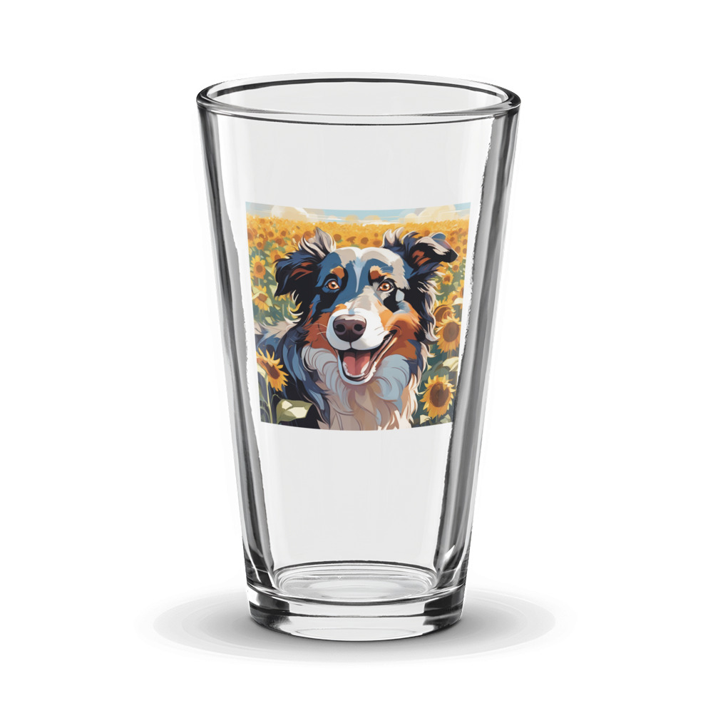 PugMug Custom Australian Shepherd Dog Glass Tumbler