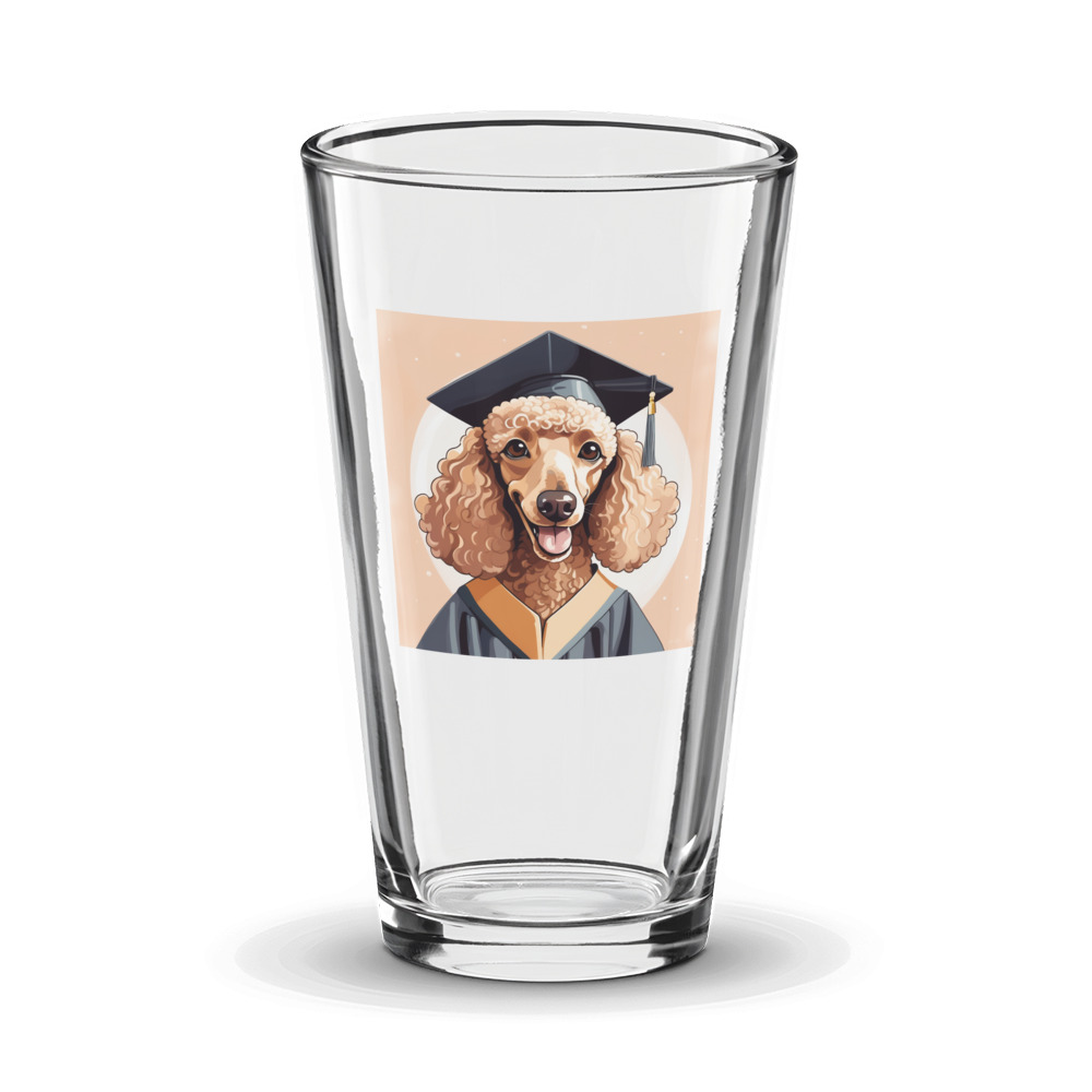 PugMug Custom Tan Poodle Glass Tumbler