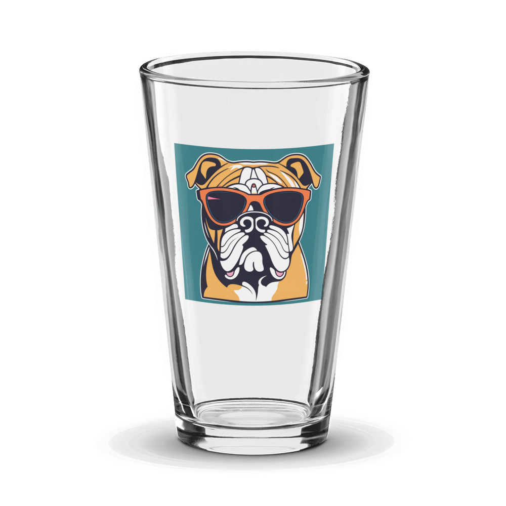 PugMug Custom Bulldog Glass Tumbler