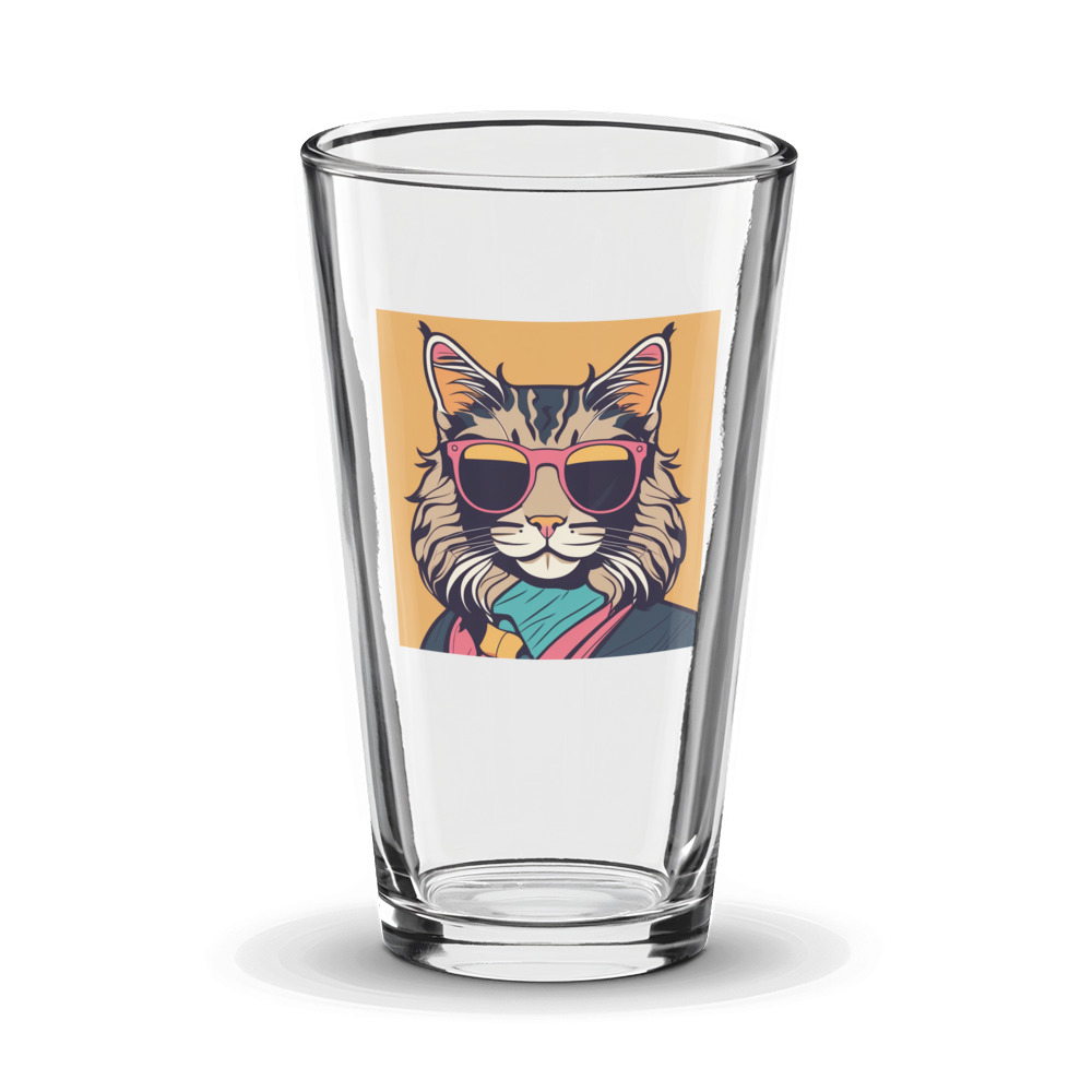 PugMug Custom Tabby Maine Coon Cat Glass Tumbler