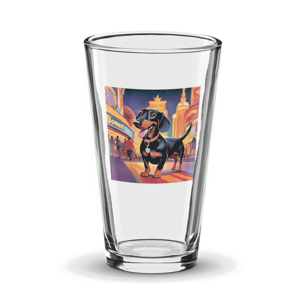 PugMug Custom Black Dachshund Glass Tumbler