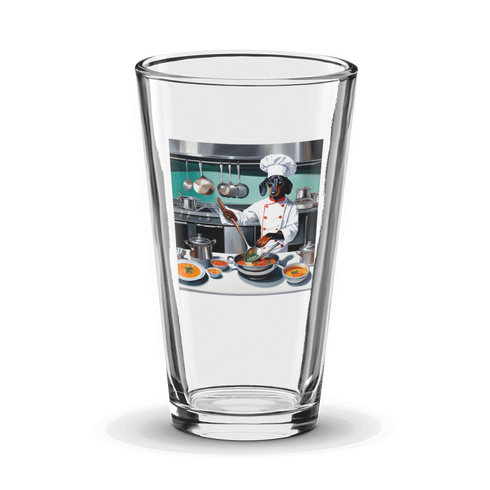 PugMug Custom Black Dachshund Glass Tumbler