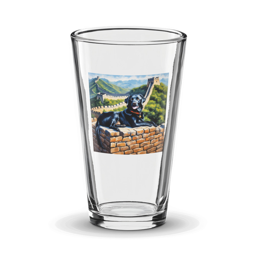 PugMug Custom Black Labrador Retriever Glass Tumbler