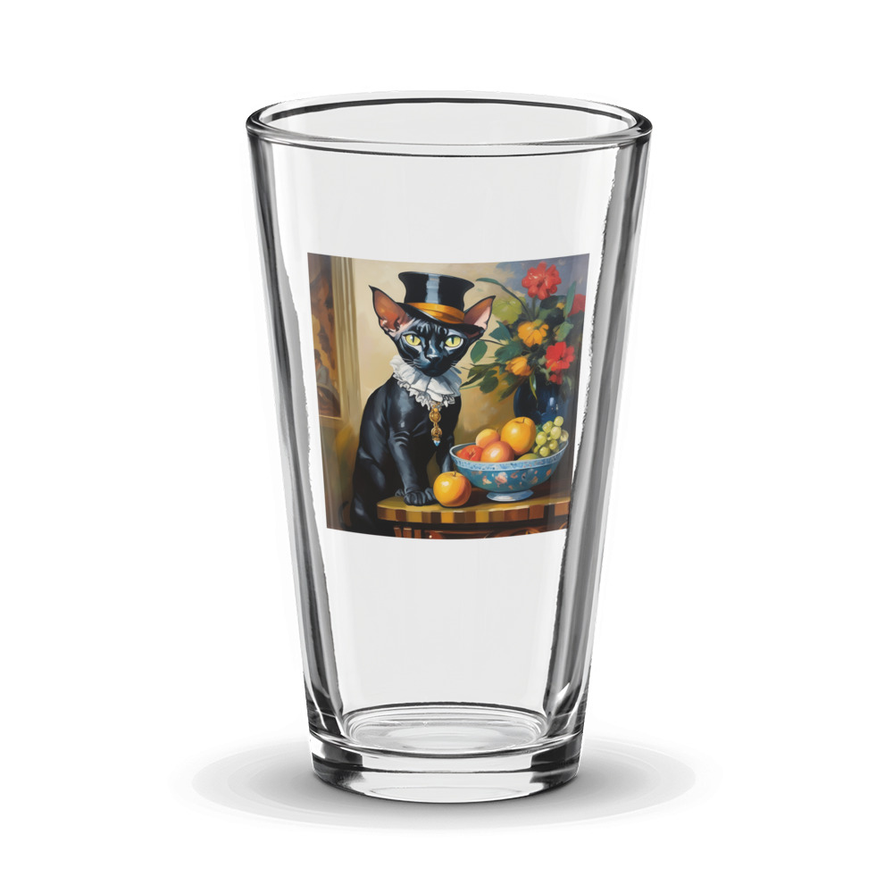 PugMug Custom Black Sphynx Cat Glass Tumbler