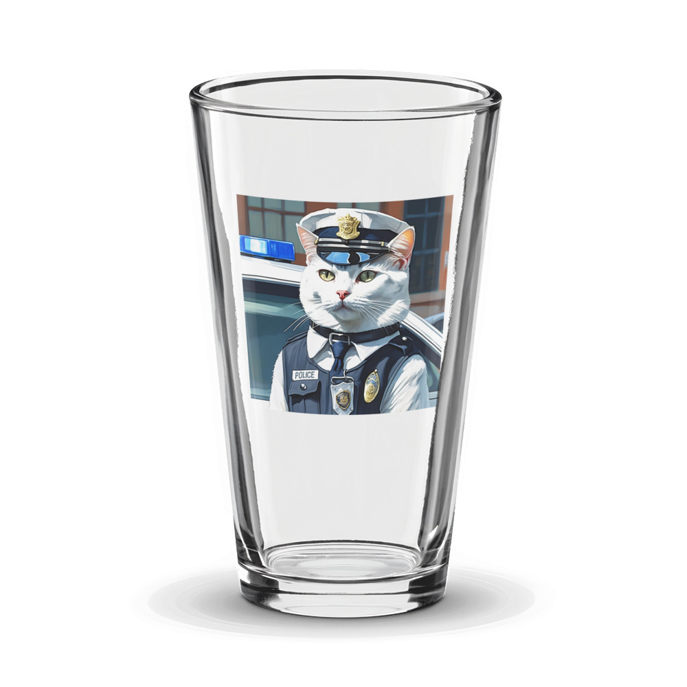 PugMug Custom White Companion Cat Glass Tumbler