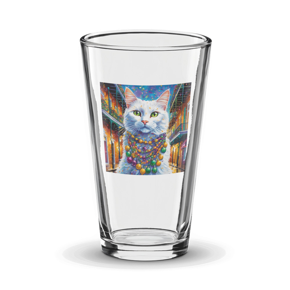 PugMug Custom White Companion Cat Glass Tumbler