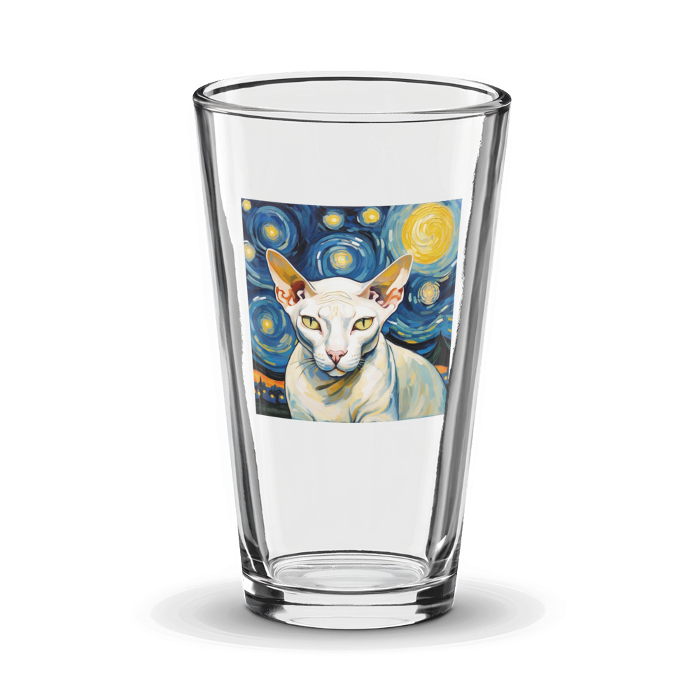 PugMug Custom White Sphynx Cat Glass Tumbler