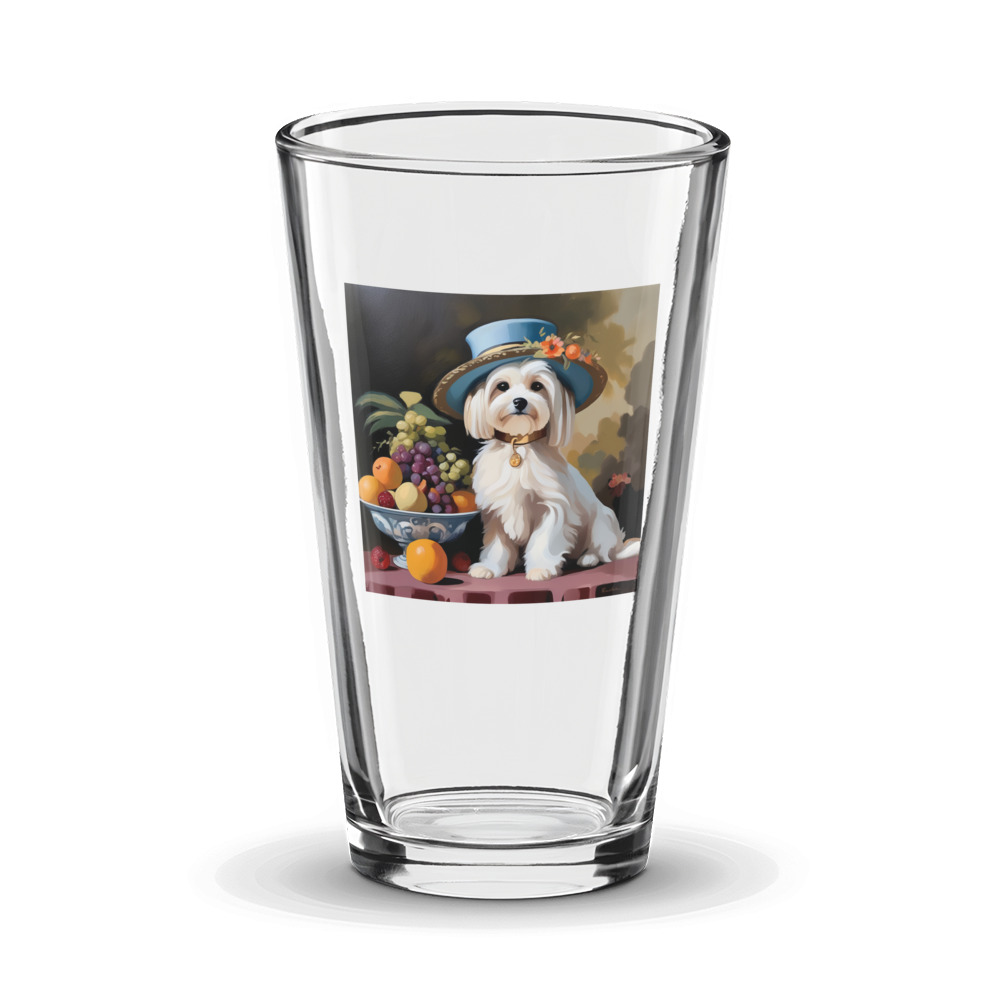 PugMug Custom White Havanese Dog Glass Tumbler