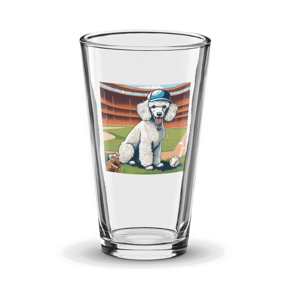 PugMug Custom White Poodle Glass Tumbler