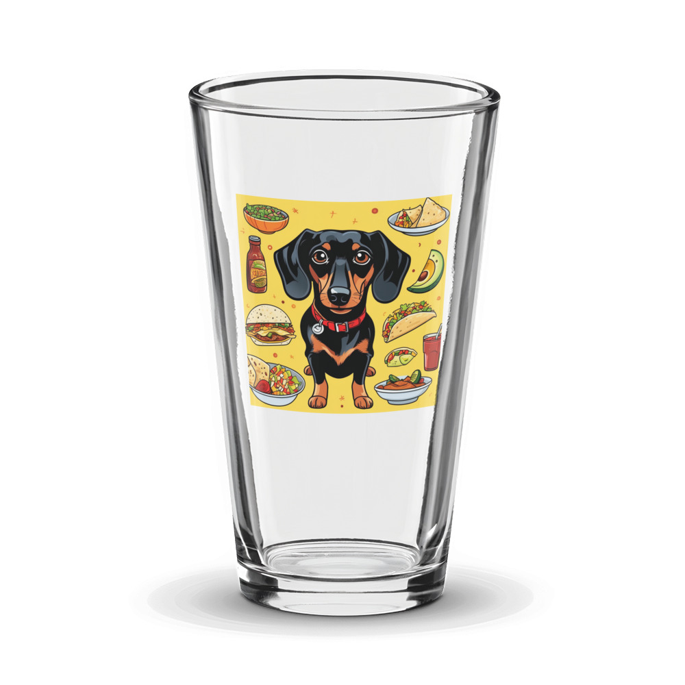 PugMug Custom Black Dachshund Glass Tumbler