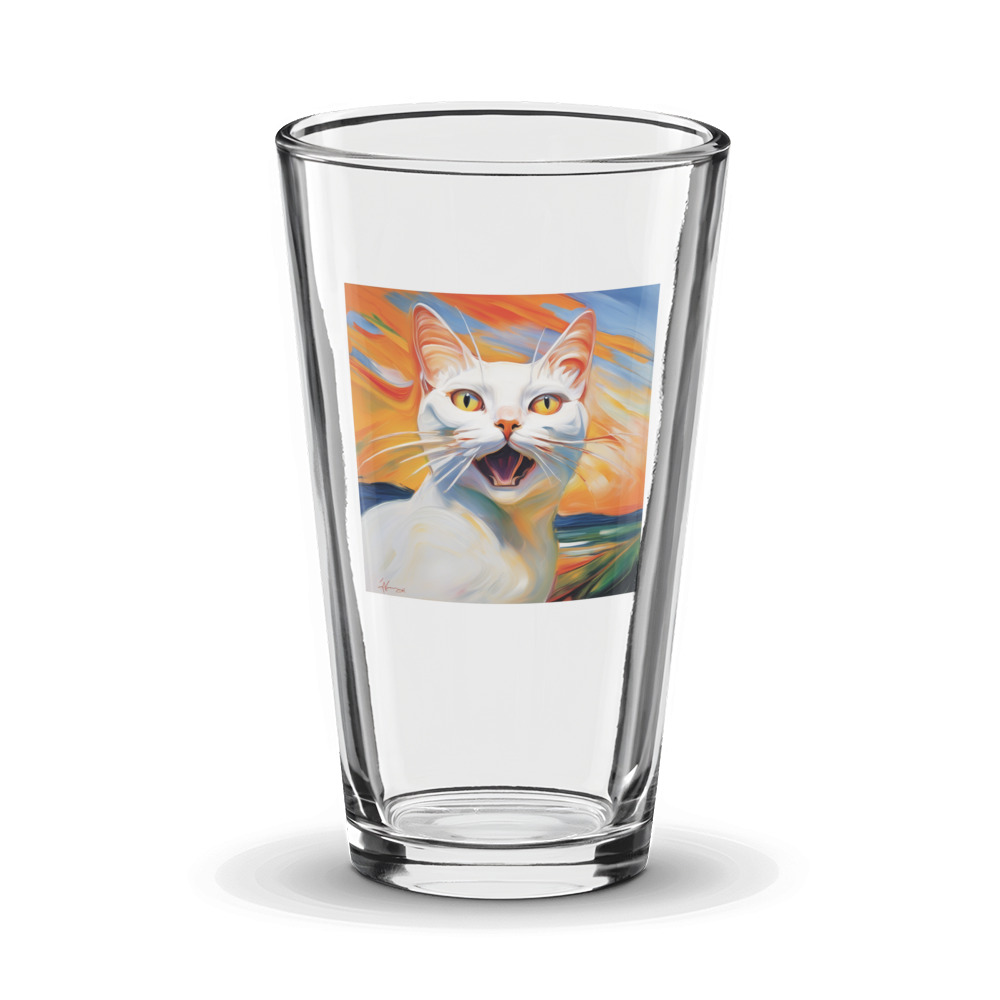 PugMug Custom White Companion Cat Glass Tumbler